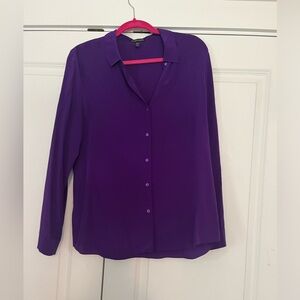 Eileen Fisher - Purple Silk Blouse. EUC. Size M.